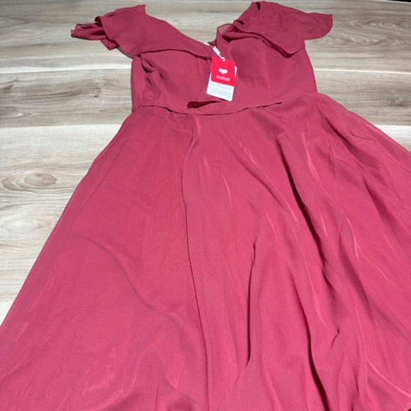 JJ's House High-Low Dress Women 12 Cinnamon Rose Chiffon Formal Guest NWT - Picture 4 of 10